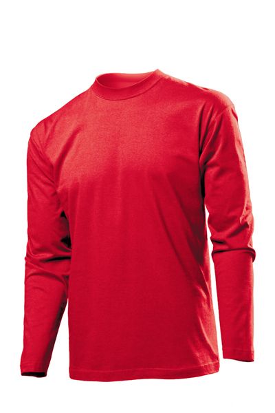Plain RED Long Sleeve Cotton Tee T Shirt No Logo  