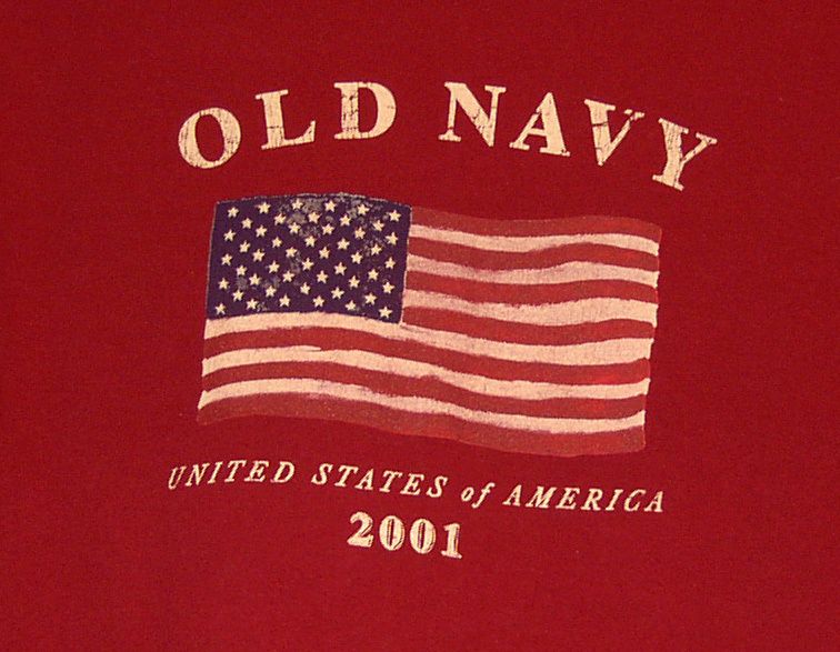 OLD NAVY 9 11 2001 PATRIOTIC USA AMERICA FLAG JULY 4TH SHIRT~M~FREE 