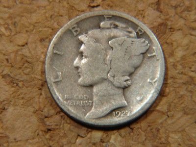 Nice 1927 D Mercury Silver Dime FREE S&H  