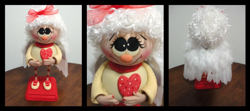 Handpainted Valentine Cupid Angel Doll Gourd ~  