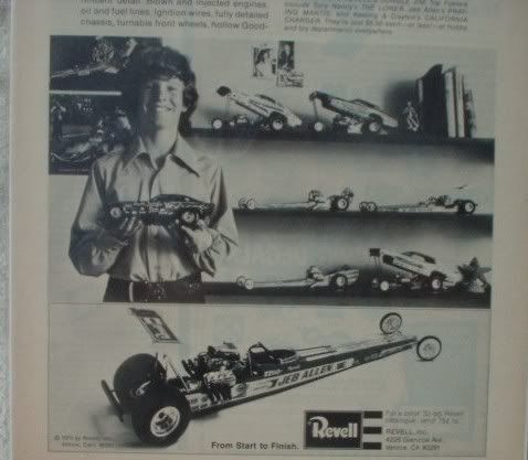 REVELL DRAGSTERS FUNNY CARS 1/16 SCALE ORIGINAL AD 73*  