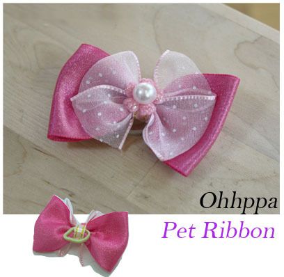 Pet Dog Cat Ribbon Hair Bow Grooming Band ★ New ★B301W  