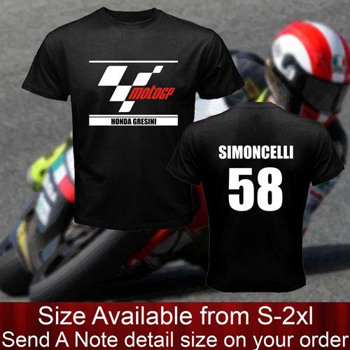 New motogp marco 58 simoncelli black t shirt  
