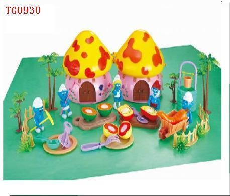 New Smurf Figures Happy Family Mushroom House Set TG0930  