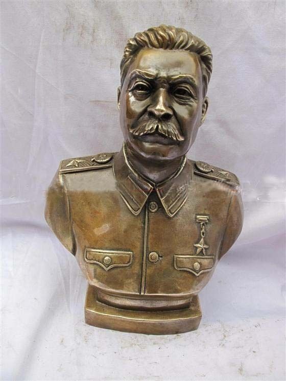 Large USSR Josef Stalin Bronze Statue Sculpture 11H  