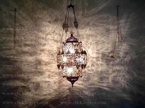 Large Vintage Reproduction Moroccan Pendant Chandelier Lamp  