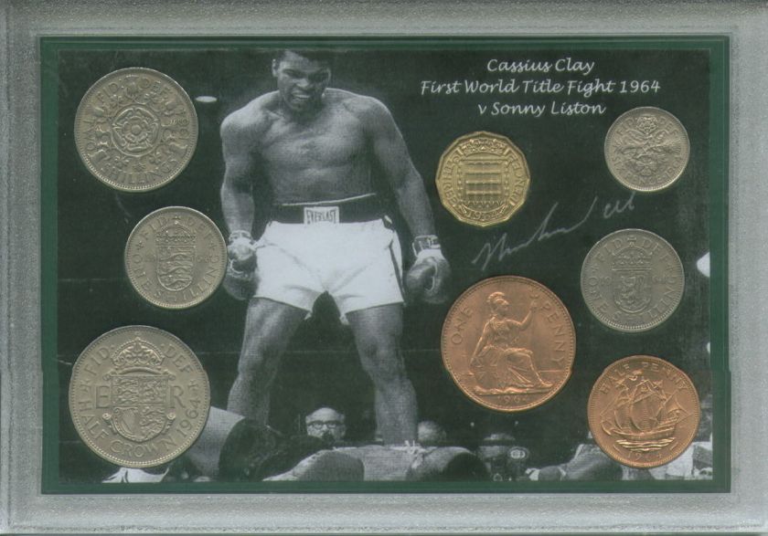   Clay Muhammad Ali First Title Fight Vintage Boxing Coin Gift Set 1964
