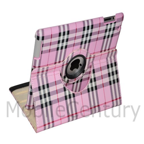 iPad 2 Leopard 360° Rotating Smart Cover Leather Case Swivel Stand 