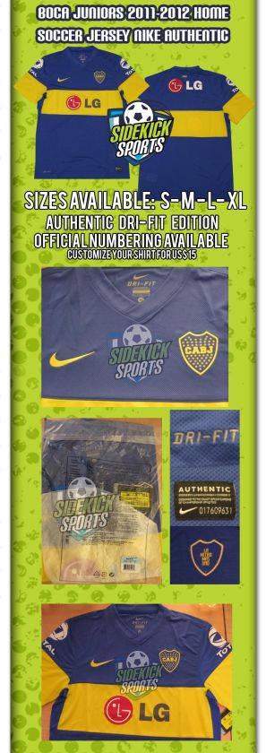 Boca Juniors Argentina 11 12 Home Soccer Jersey Authentic Nike  