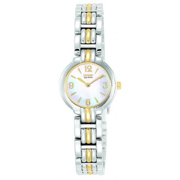 CITIZEN ECO DRIVE LADIES SILHOUETTE TWO TONE WATCHEW8694 52D NEW IN 