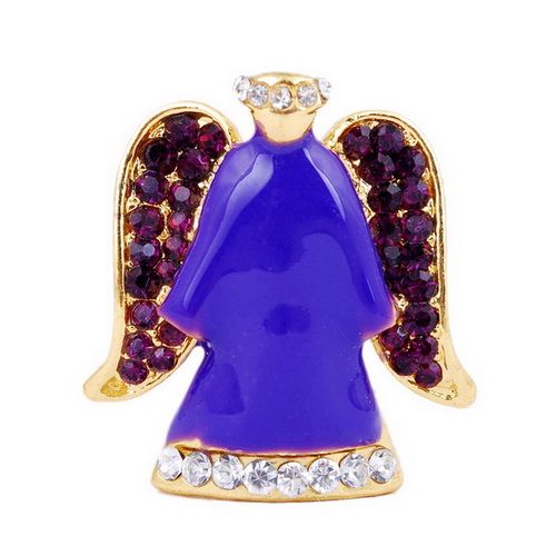 W28079 purple angel alloy brooch pin W 1pcs  